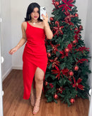 Vestido alfa nula manga Vermelho - Promo de Verão