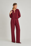 Blusa de Alfaiataria Manga Longa Luciana Cherry Red