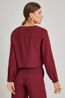 Blusa de Alfaiataria Manga Longa Luciana Cherry Red