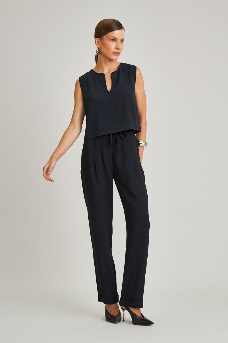 Blusa de Alfaiataria Preta Alana