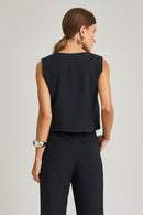 Blusa de Alfaiataria Preta Alana