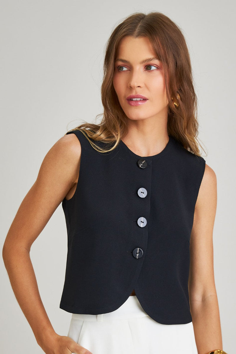 Blusa de Alfaiataria Preta Helena