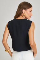 Blusa de Alfaiataria Preta Helena