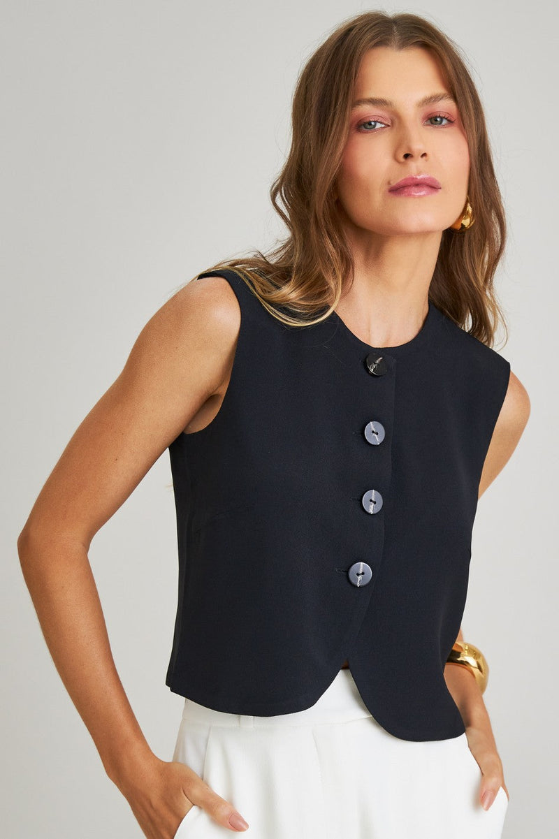 Blusa de Alfaiataria Preta Helena