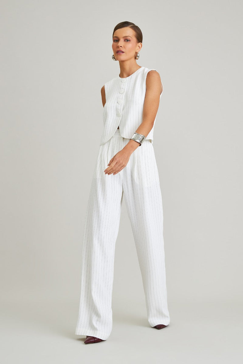 Blusa de Alfaiataria Risca de Giz Helena