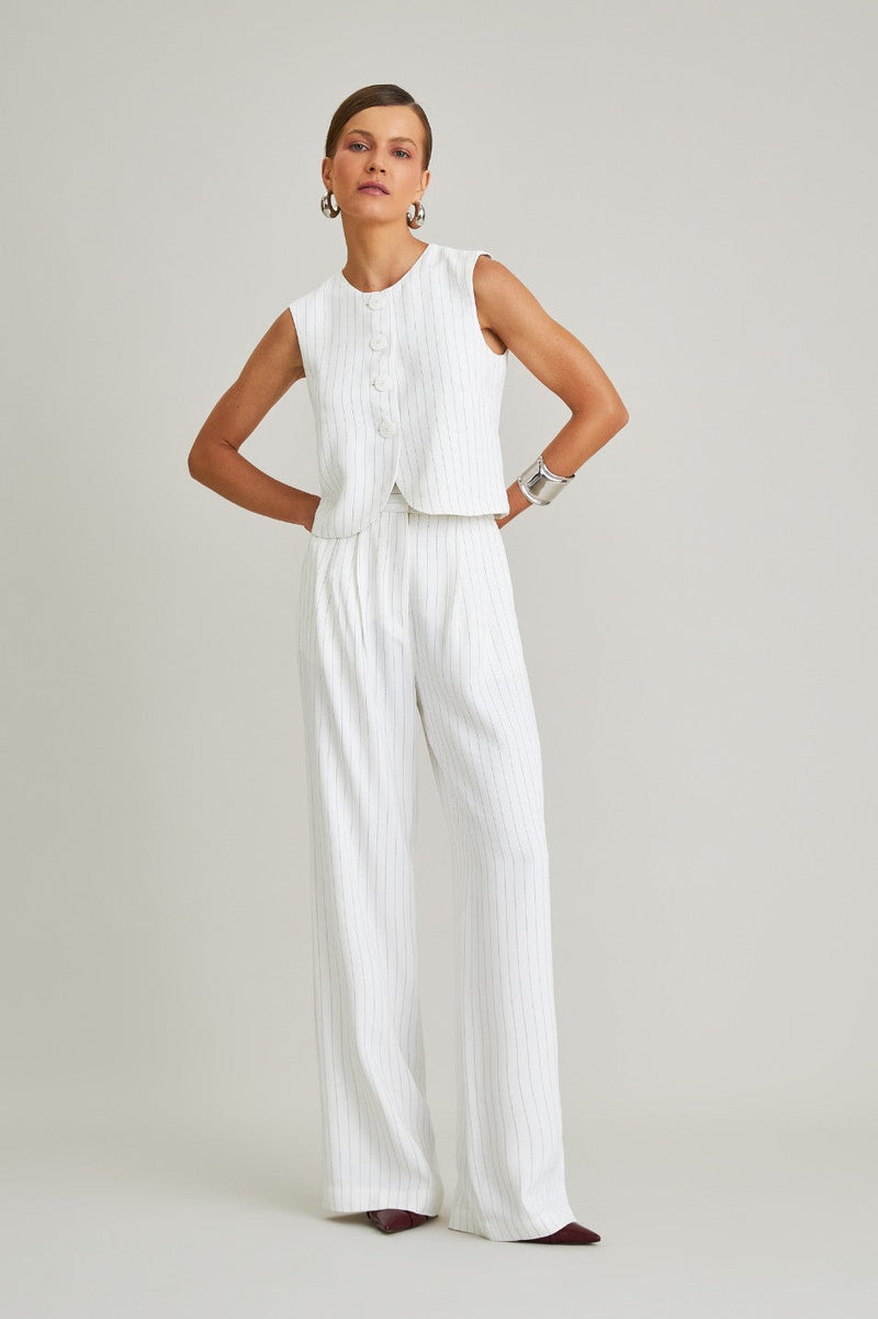 Blusa de Alfaiataria Risca de Giz Helena