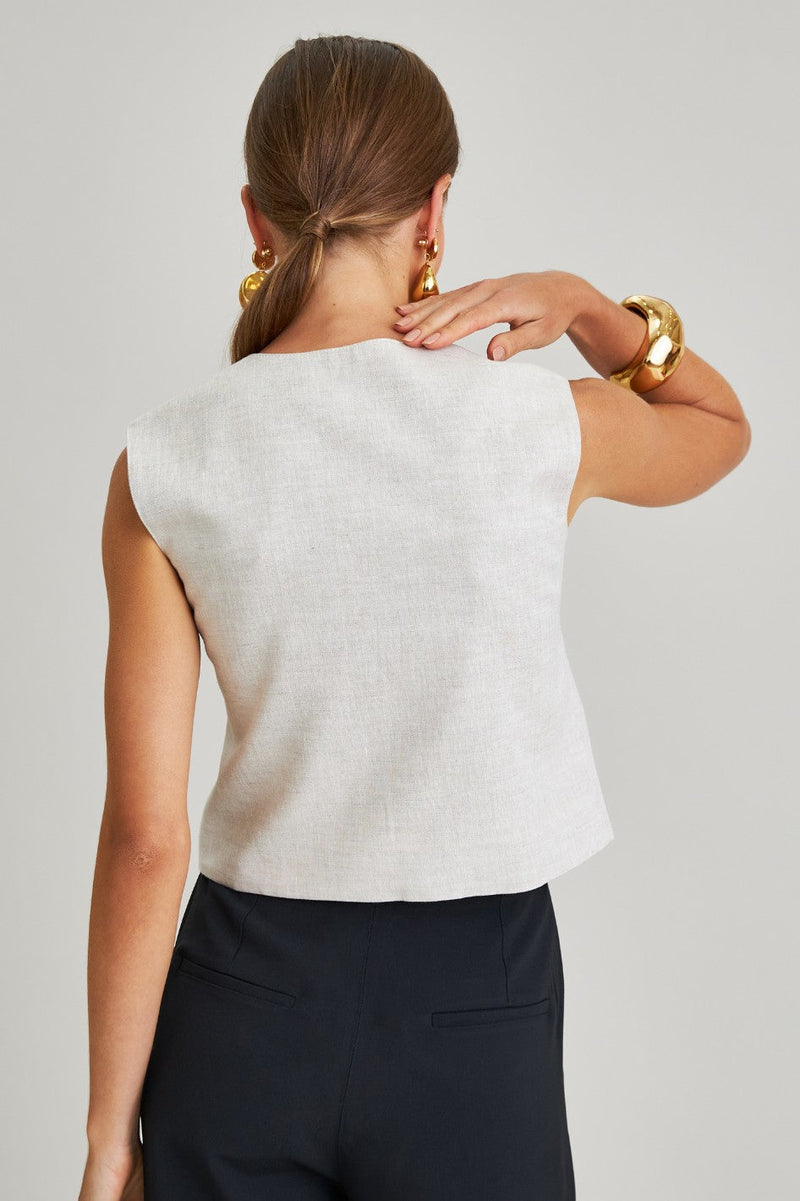 Blusa de Linho Natural Helena