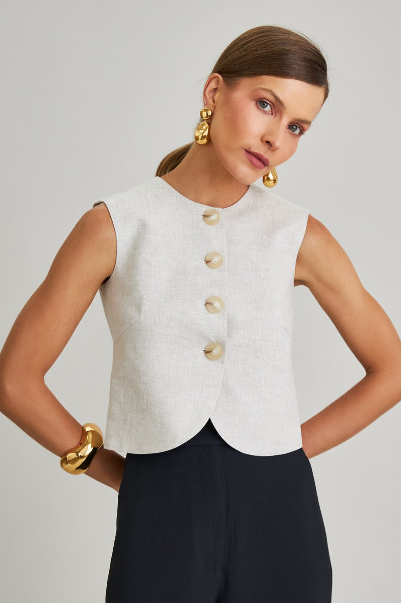 Blusa de Linho Natural Helena