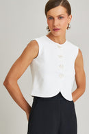 Blusa de Linho Off Helena