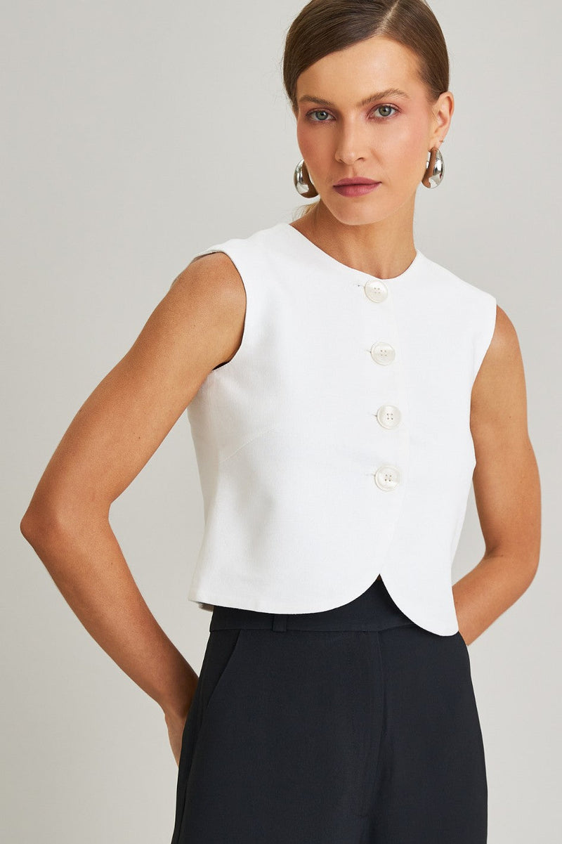 Blusa de Linho Off Helena