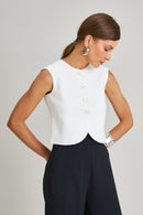 Blusa de Linho Off Helena