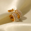 Brinco Mini Argola com Pérolas