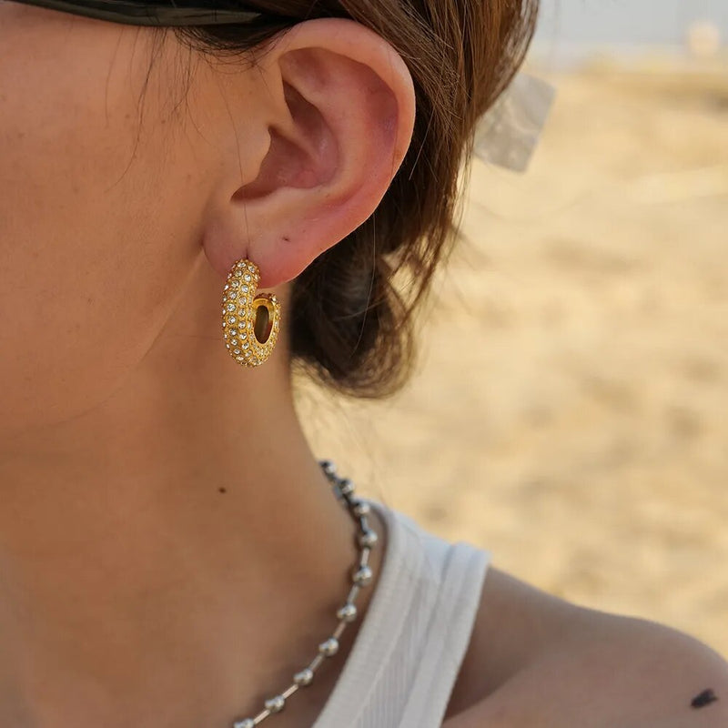 Brinco Argola Com Zircônias