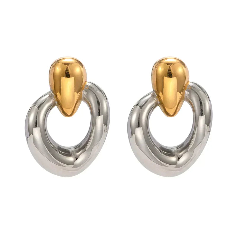 Brinco Charme Dourado com Prata