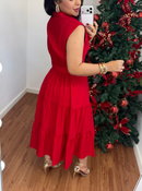 Chemise mídi Cinto Vermelho - Promo de Verão