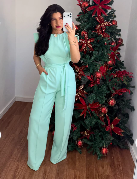 Macacão Florença pantalona verde - Promo de Verão