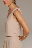 Blusa de Alfaiataria Luiza Bege