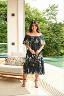 Vestido midi lastex - B116