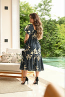 Vestido midi lastex - B116