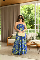 Vestido longo lastex - B122