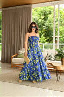 Vestido longo lastex - B122