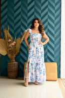 Vestido longo lastex - B121