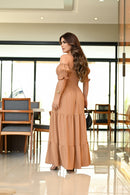 Vestido longo lastex - B140