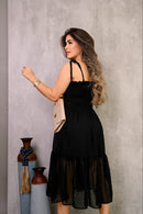 Vestido midi lastex - B58