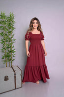 Vestido longo lastex vinho - B99