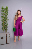 Vestido midi lastex roxo - B68