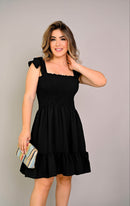 Vestido curto lastex preto - B32