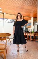 Vestido midi lastex - B08