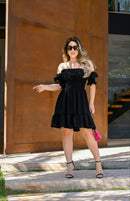 Vestido curto lastex - B35