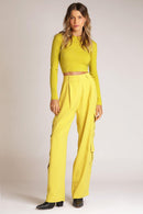 Blusa Canelada Manga Longa Amora Amarela