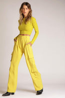 Blusa Canelada Manga Longa Amora Amarela