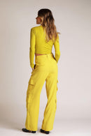 Blusa Canelada Manga Longa Amora Amarela