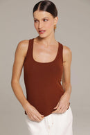 Blusa Canelada Marrom Eugenia