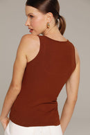 Blusa Canelada Marrom Eugenia