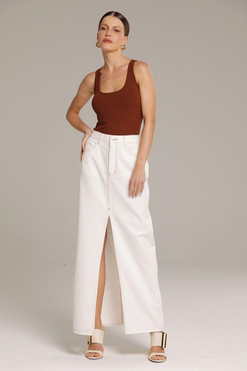 Blusa Canelada Marrom Eugenia