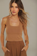 Blusa Canelada Marrom Larissa