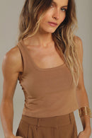 Blusa Canelada Marrom Larissa