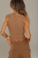 Blusa Canelada Marrom Larissa