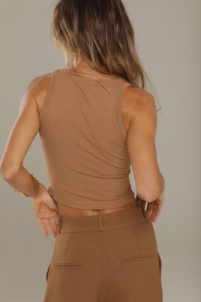 Blusa Canelada Marrom Larissa