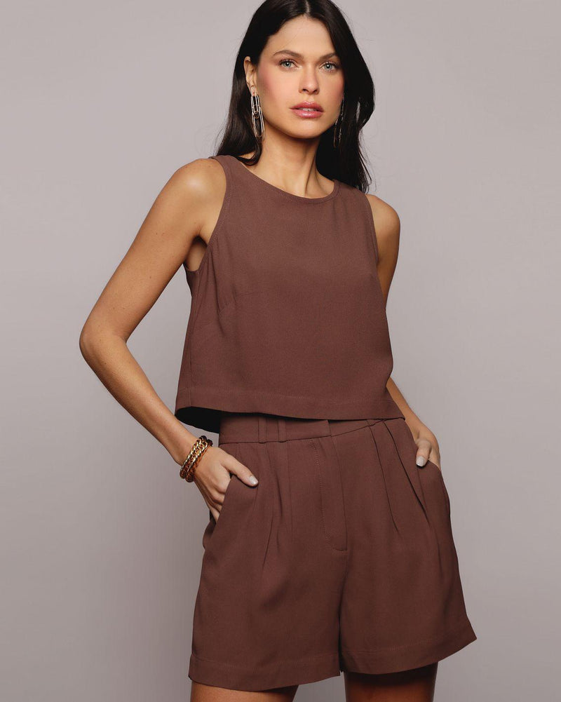 Blusa de Alfaiataria Gabi Marrom