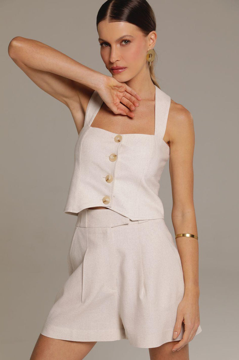 Blusa de Linho Natural Bianca