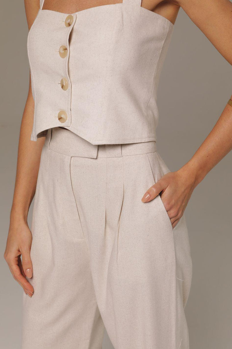 Blusa de Linho Natural Bianca