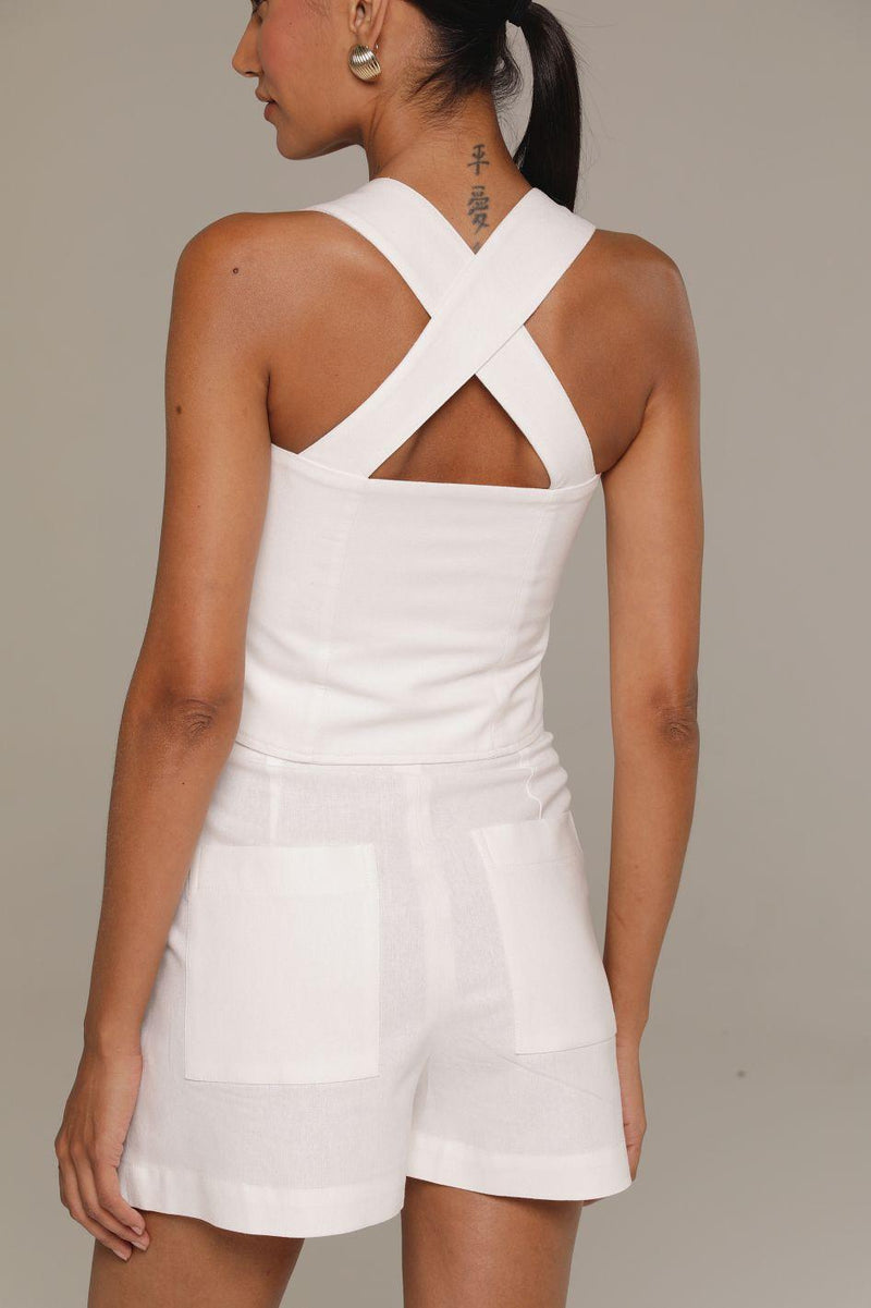 Blusa de Linho Off Bianca