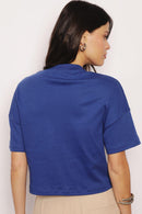 Blusa Em Algodão Egípcio Com Bolso Azul Lara