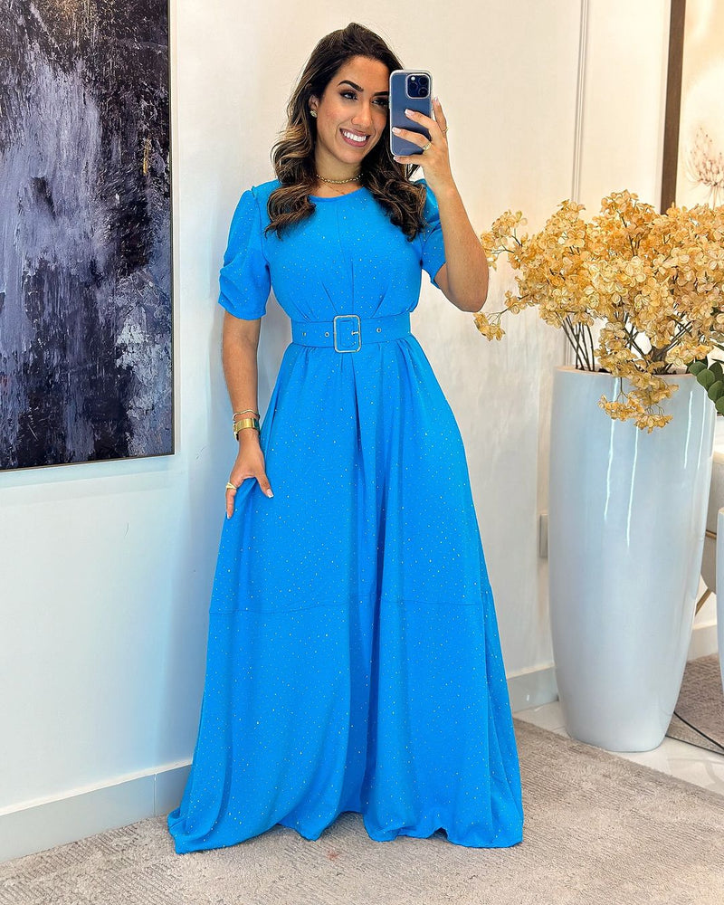 Vestido Duna Cravejado