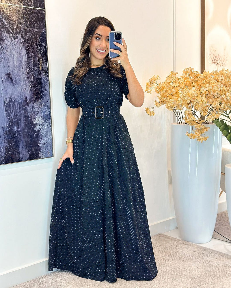 Vestido Duna Cravejado